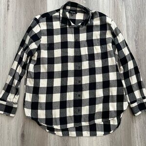 Madewell Black and White Checkered Casual Shirt